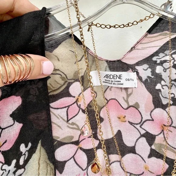 Boho floral Cape/cover up w resort vacay beach shabby chic vibe - Picture 4 of 13